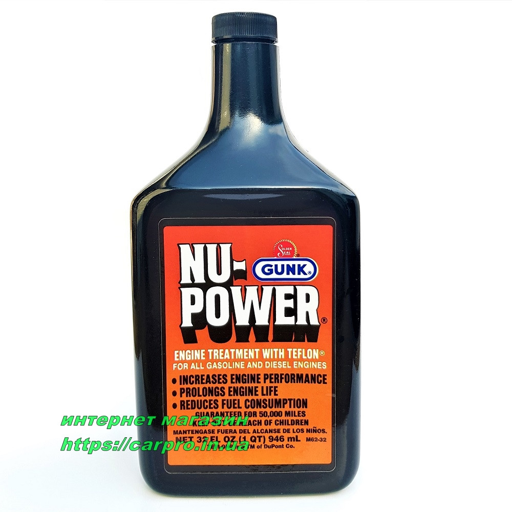 Присадка в двигун на основі тефлону GUNK Nu-Power Engine Treatment with PTFE 946ml.