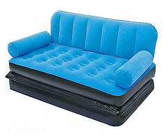 Надувний диван трансформер Bestway 67356 з насосом блакитний