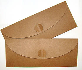 Подарунковий конверт з еко крафт-картону, 100х250 мм, 225 гр/кв.м