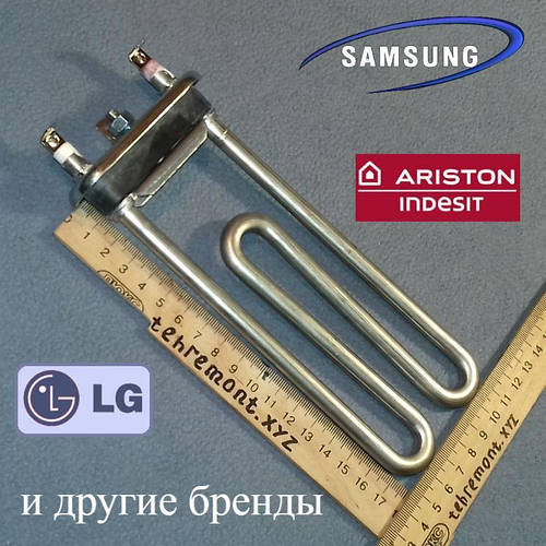 ТЭН 1900 W / 180мм с отверстием под датчик температуры для стиральной ...