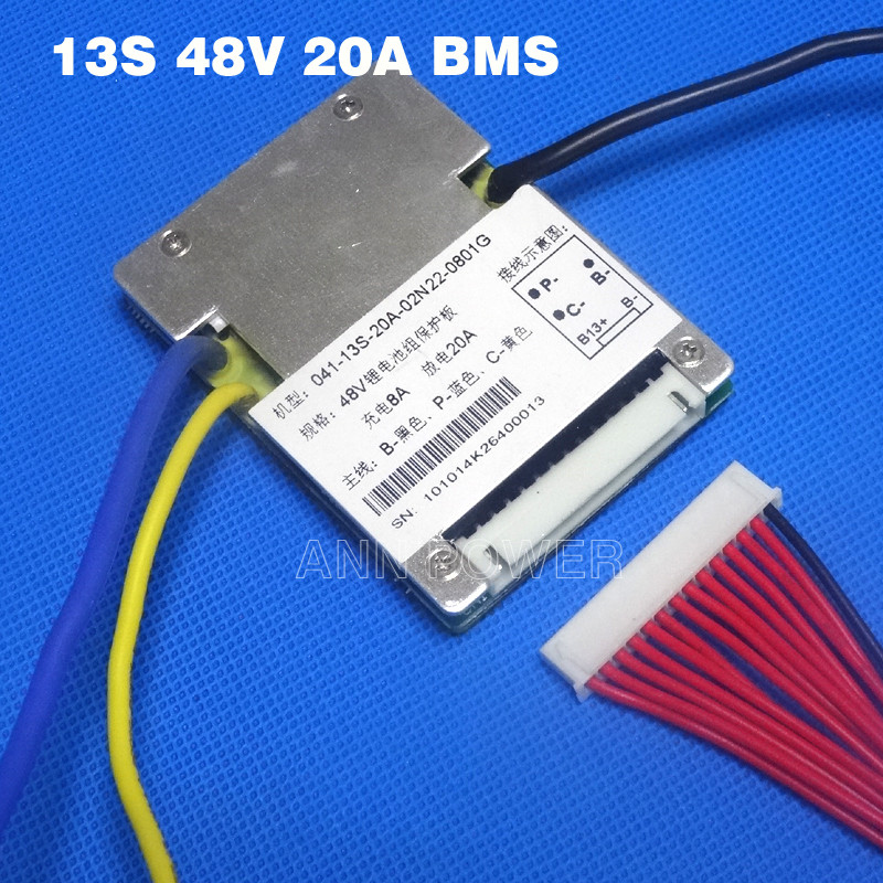 Плата захисту BMS 13S 20A 48V з захистом і балансуванням Li-ion 18650 (Контролер заряду/розряду)