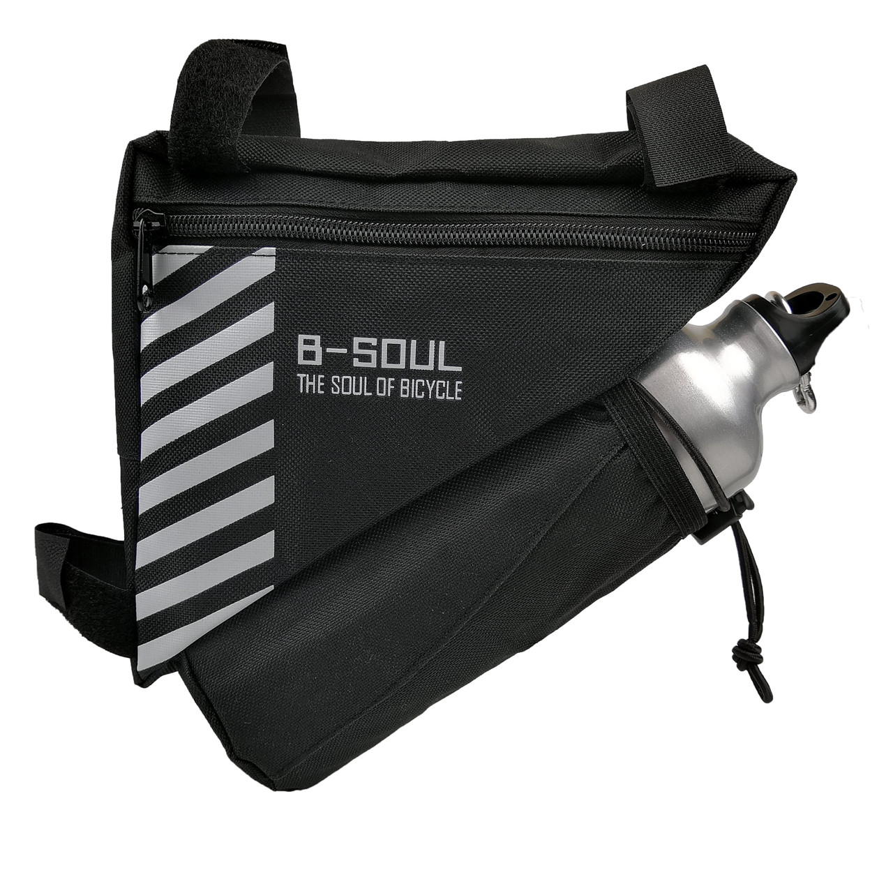 Велосипедна сумка B-Soul в раму з відсіком під флягу чорна