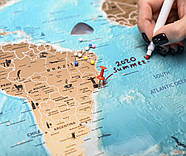 Скретч-мапа світу з прапорами My Map Flags Edition (англійська мова) у тубусі, фото 6