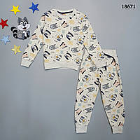 Утеплений костюм "Собачки" для хлопчика. 98-104 см