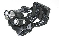 Ліхтар налобний ліхтарик велосипедний LL6633-T6+2Q5