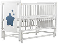 Кровать Babyroom Звездочка, маятник, откидной бок бук белый