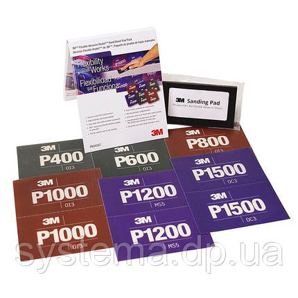 3М 34347 CROW Hookit - Комплект абразивних листів для ручного шліфування на основі гнучкого пластику,140x171 мм, фото 1