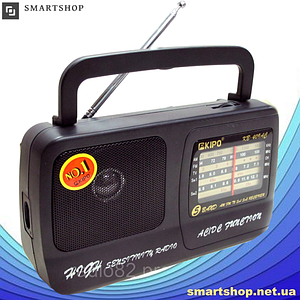 Радіоприймач KIPO KB-308AC - потужний 5-ти хвильовий фм радіо