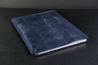 Чохол для MacBook Дизайн №1 з натуральної шкіри колір Синій, фото 2
