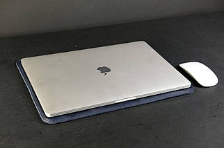 Чохол для MacBook Дизайн №1 з натуральної шкіри колір Синій, фото 5