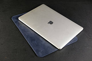 Чохол для MacBook Дизайн №1 з натуральної шкіри колір Синій, фото 4