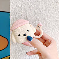 Чохол для навушників Apple AirPods Alitek Тедді (Teddy) Beige + тримач, фото 3