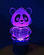 3d-світильник Панда з серцем, 3д-нічник, кілька підсвічувань (на пульті), фото 5