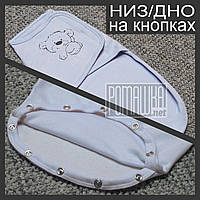 Євро пелюшка кокон 0-5 міс дно низ на кнопках знизу кнопки міняти підгузник на липучці ІНТЕРЛОК 4880 Бірюзовий