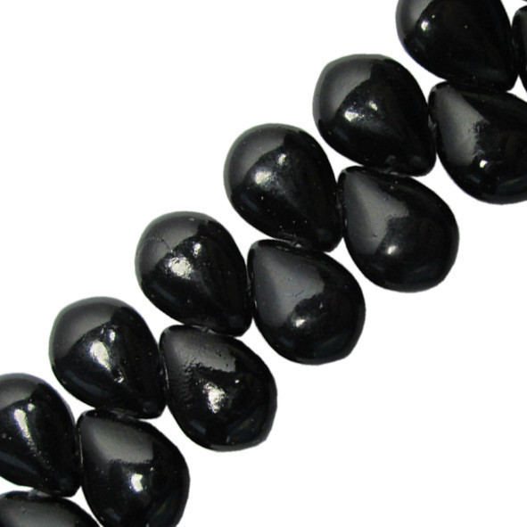 Намистини 14 мм Краплі Середні Чорні, Камінь Бірюза Синтетична, Близько 40 см, Фурнітура для Біжутерії, Рукоділля, фото 1
