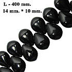 Намистини 14 мм Краплі Середні Чорні, Камінь Бірюза Синтетична, Близько 40 см, Фурнітура для Біжутерії, Рукоділля, фото 3