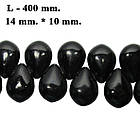 Намистини 14 мм Краплі Середні Чорні, Камінь Бірюза Синтетична, Близько 40 см, Фурнітура для Біжутерії, Рукоділля, фото 4