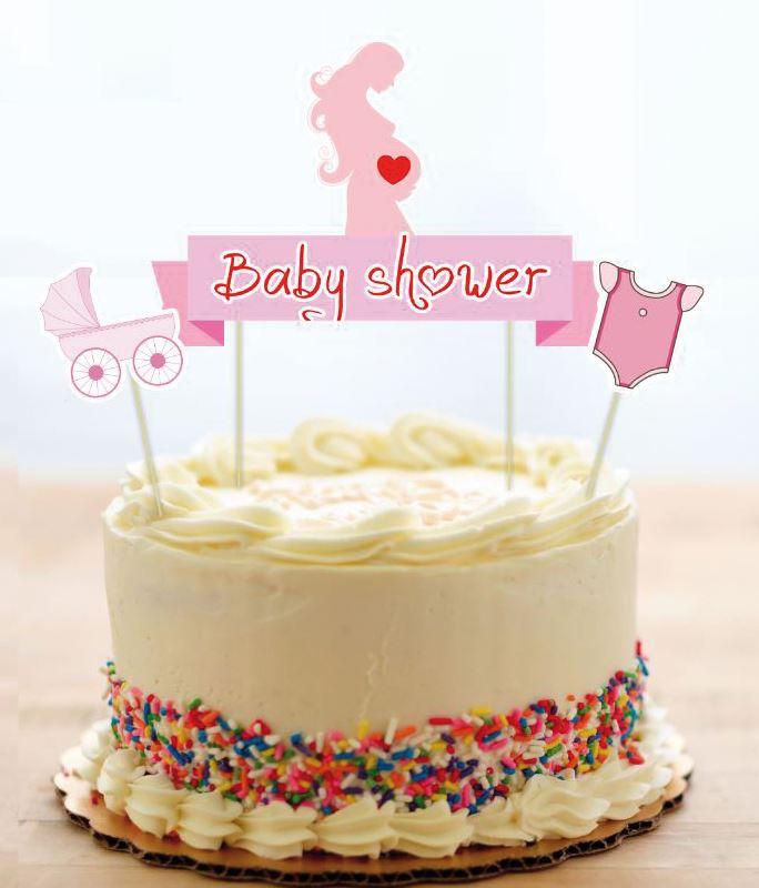 Набір Топперов "Baby Shower" Гендер паті (Дівчинка) (КАРТОН)