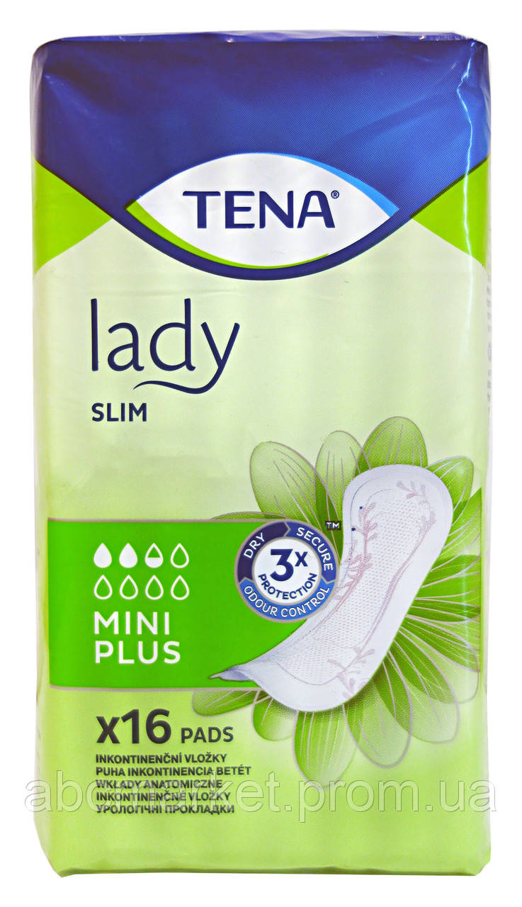 Урологічні прокладки Tena Lady Slim Mini Plus (2,5 кап.) – 16 шт.