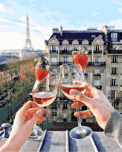 Картини за номерами 40х50 див. Романтика в Парижі