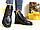 Жіночі демісезонні чоботи натуральна чорна шкіра, червоні шнурки, фото 4
