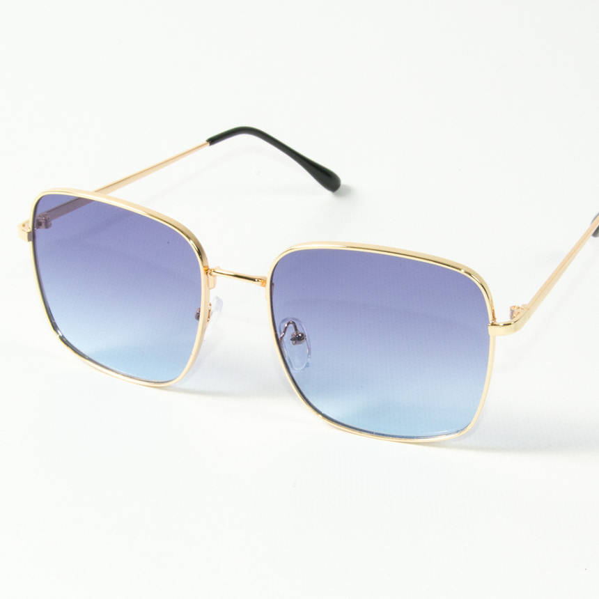 Оптом квадратні сонцезахисні окуляри (арт. 80-661/2) блакитні, фото 1