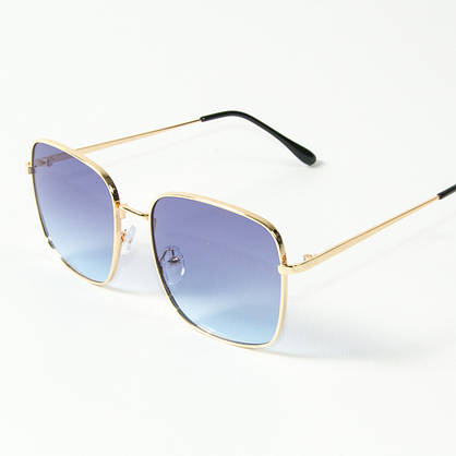 Оптом квадратні сонцезахисні окуляри (арт. 80-661/2) блакитні, фото 3