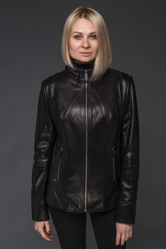 Жіноча шкіряна куртка віжиталь, фото 1