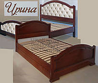 Ліжко полуторне дерев'яна 120Х200 «Ірина» з шухлядами, з підйомним механізмом біла з дерева