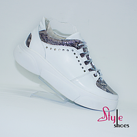 Кеды женские кожаные белого цвета "Style Shoes"
