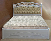 Ліжко полуторне дерев'яне 120х190 «Елена» з шухлядами, з підіймальним механізмом біле з дерева
