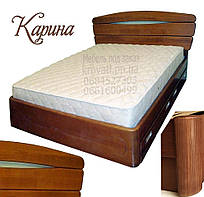 Ліжко полуторне дерев'яне 120х190 «Каріна» з ящиками, з підіймальним механізмом біла з дерева