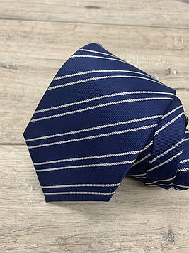Краватка синя в смужку 8,5 см.