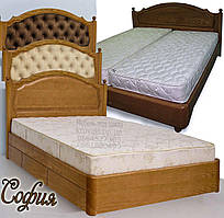 Ліжко односпальне дерев'яне 90х190 «Софія» з шухлядами біле від виробника з дерева
