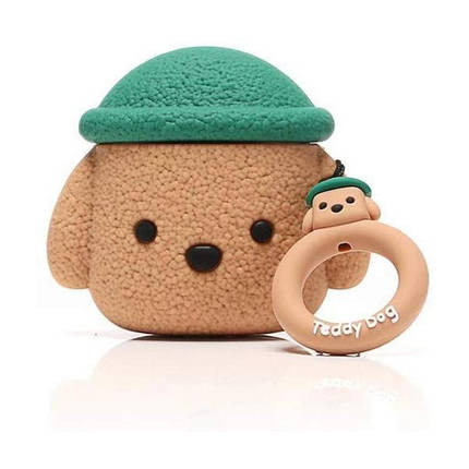 Чохол для навушників Apple AirPods Alitek Тедді Brown + тримач на палець, фото 2