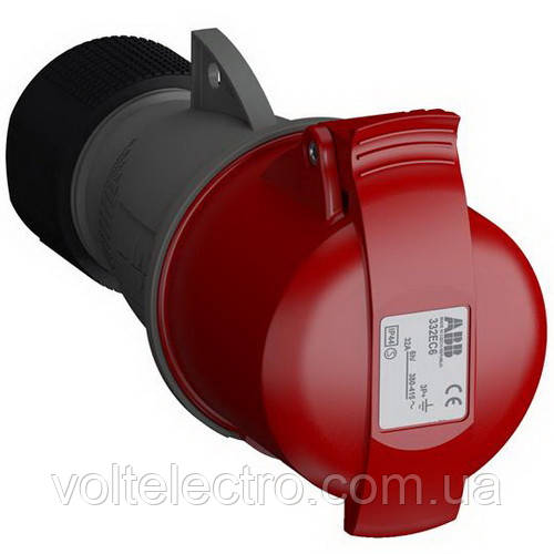 Розетка переносна Amphenol 32А/4 332EC6 32А контакти 3P+E IP44