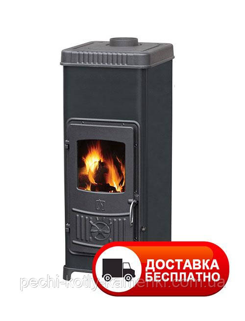 Опалювальна варильна піч камін на дровах Plamen Dora N 10 (зелена, чорна)