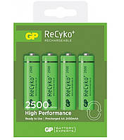 Акумулятори AA GP ReCyko+ (R6) 2500mAh NiMh 4шт (GP250AAHCE-2GBE4),V 1.2