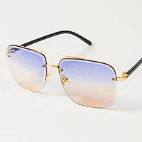 Женские квадратные солнцезащитные очки (арт. 6278/1) розово-голубые