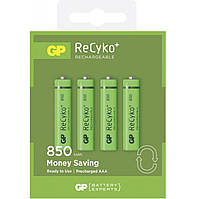 Акумулятори GP Batteries AAA (R03) 850mAh NiMh 4шт ReCyko+ (GP85AAAHC-U4),V 1.2