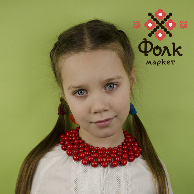 Намисто з дерева червоне 21.01.01, фото 1