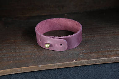 Браслет на руку з натуральної шкіри колір Бордо