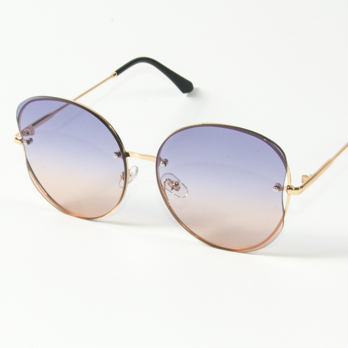 Оптом круглі жіночі сонцезахисні окуляри (арт. 907/1) рожево-блакитні