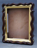 Фігурний кіот для ікони формату 30х40см з внутрішньої позолоченій рамою., фото 7