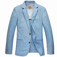 Приталенный мужской пиджак из натурального льна, умягченного , цвет на выбор, осень-весна