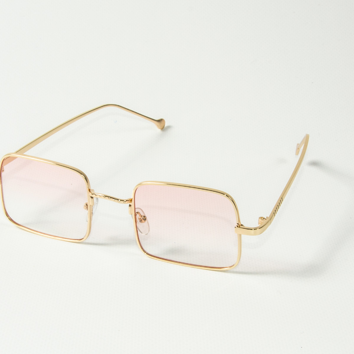 Квадратні окуляри ретро-модель, напівпрозорі (арт. 10-6297/1) рожеві