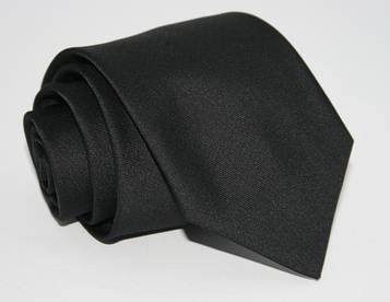 Краватка однотонна чорна 8,5 см.