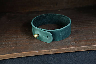 Браслет на руку з натуральної шкіри колір Зелений
