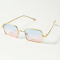 Квадратные полупрозрачные очки ретро-модель (арт. 10-6297/6) голубо-розовые