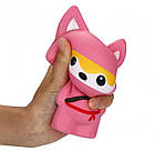 Іграшка сквиш Лисиця ніндзя велика | М'яка іграшка-антистрес | Squishy Лисиця рожева, фото 4